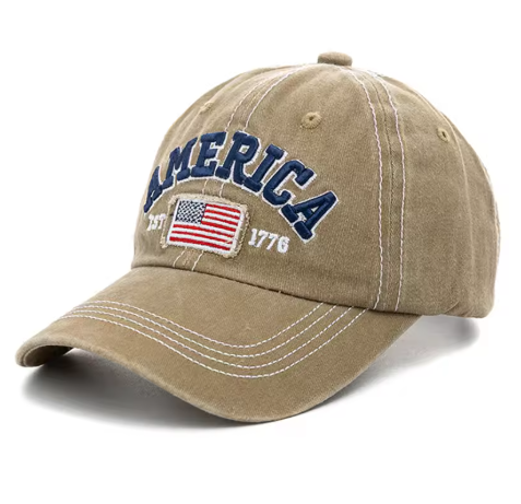 New Unisex "AMERICA" Embroidered Vintage Baseball Cap – EST. 1776