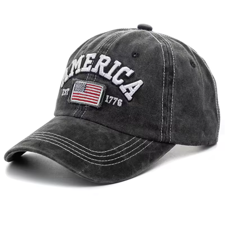 New Unisex "AMERICA" Embroidered Vintage Baseball Cap – EST. 1776