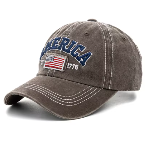 New Unisex "AMERICA" Embroidered Vintage Baseball Cap – EST. 1776