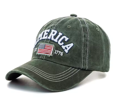 New Unisex "AMERICA" Embroidered Vintage Baseball Cap – EST. 1776