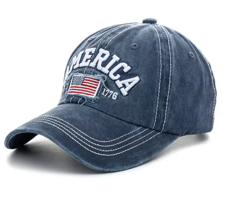 New Unisex "AMERICA" Embroidered Vintage Baseball Cap – EST. 1776