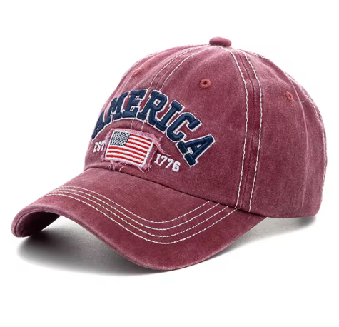 New Unisex "AMERICA" Embroidered Vintage Baseball Cap – EST. 1776